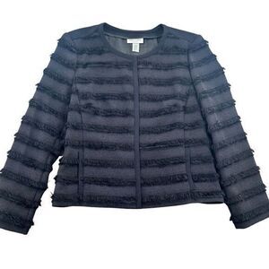 Gerry Weber Size‎ 36 (6)  Fringe Blazer Jacket Button Lined Business Dark Navy